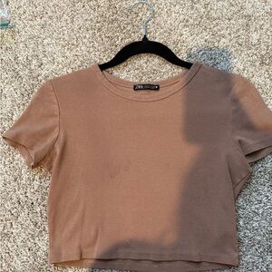 Zara Women's Tan Crop Top